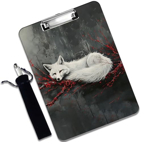 Kunststoff-Klemmbrett und Stifttaschen-Set, A4-Klemmbrett in Briefgröße, geeignet für Büros, Zuhause, Fuchs und roter Zweig Kunststoff-Klemmbrett und Stifttaschen-Set, A4-Klemmbrett in Briefgröße, geeignet für Büros, Zuhause, Fuchs und roter Zweig von VSHSEEOM