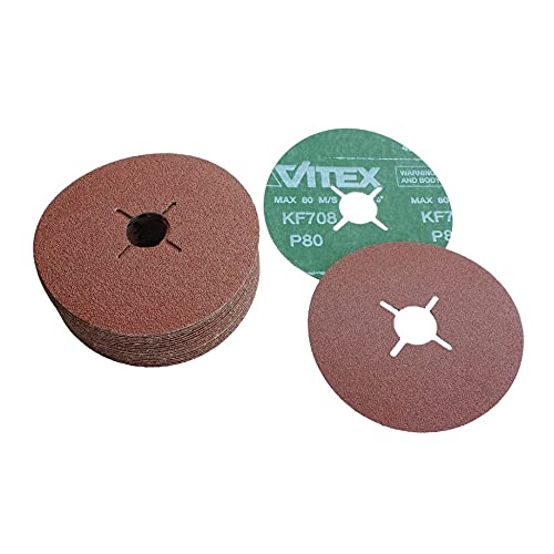 25 Stück VSM Fiberscheibe für Metall, Schlitzloch, KF708, Körnung 100, 115 mm 727810, Aluminiumoxid Schleifkorn, reißfestes und formbeständiges Vulkanfiber als Trägermaterial 25 Stück VSM Fiberscheibe für Metall, Schlitzloch, KF708, Körnung 100, 115 mm 727810, Aluminiumoxid Schleifkorn, reißfestes und formbeständiges Vulkanfiber als Trägermaterial von VSM
