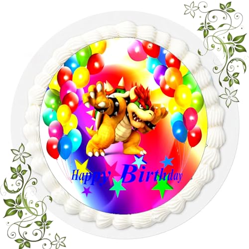 Für den Geburtstag ein Tortenbild, mit Motiv, Essbares Foto für Torten, Tortenbild, Tortenaufleger Ø 20cm ESSPAPIER Super Mario 26 von VSW