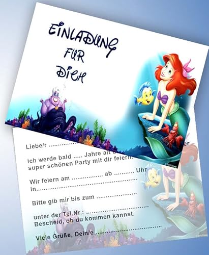 VSW 12 Einladungskarten & 12 Umschläge für Geburtstag Partys und Kindergeburtstag Arielle die Meerjungfrau Nr. 80 VSW 12 Einladungskarten & 12 Umschläge für Geburtstag Partys und Kindergeburtstag Arielle die Meerjungfrau Nr. 80 von VSW