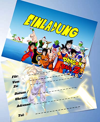 VSW 12 Einladungskarten & 12 Umschläge für Geburtstag Partys und Kindergeburtstag Dragon Ball Z Nr. 48 VSW 12 Einladungskarten & 12 Umschläge für Geburtstag Partys und Kindergeburtstag Dragon Ball Z Nr. 48 von VSW