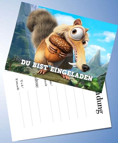 VSW 12 Einladungskarten & 12 Umschläge für Geburtstag Partys und Kindergeburtstag Ice Age Nr. 15 VSW 12 Einladungskarten & 12 Umschläge für Geburtstag Partys und Kindergeburtstag Ice Age Nr. 15 von VSW