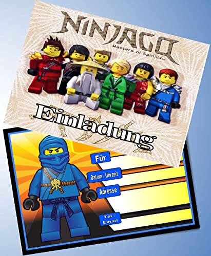 VSW 12 Einladungskarten & 12 Umschläge für Geburtstag Partys und Kindergeburtstag Ninja Nr. 95 VSW 12 Einladungskarten & 12 Umschläge für Geburtstag Partys und Kindergeburtstag Ninja Nr. 95 von VSW