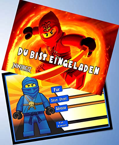 VSW 12 Einladungskarten & 12 Umschläge für Geburtstag Partys und Kindergeburtstag Ninja go Nr. 20 VSW 12 Einladungskarten & 12 Umschläge für Geburtstag Partys und Kindergeburtstag Ninja go Nr. 20 von VSW