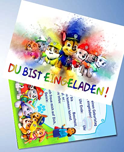 VSW 12 Einladungskarten & 12 Umschläge für Geburtstag Partys und Kindergeburtstag Paw Patrol Nr. 45 VSW 12 Einladungskarten & 12 Umschläge für Geburtstag Partys und Kindergeburtstag Paw Patrol Nr. 45 von VSW