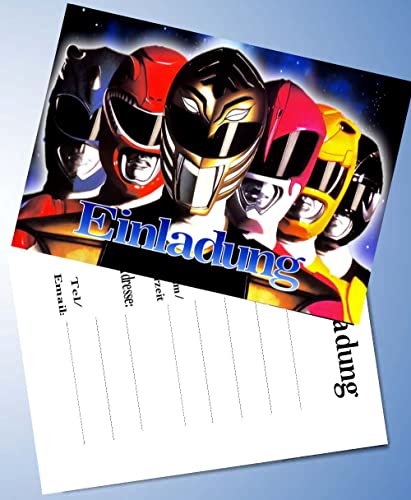 VSW 12 Einladungskarten & 12 Umschläge für Geburtstag Partys und Kindergeburtstag Power Rangers Nr. 37 VSW 12 Einladungskarten & 12 Umschläge für Geburtstag Partys und Kindergeburtstag Power Rangers Nr. 37 von VSW
