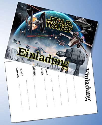VSW 12 Einladungskarten & 12 Umschläge für Geburtstag Partys und Kindergeburtstag Star Wars Nr. 111 VSW 12 Einladungskarten & 12 Umschläge für Geburtstag Partys und Kindergeburtstag Star Wars Nr. 111 von VSW