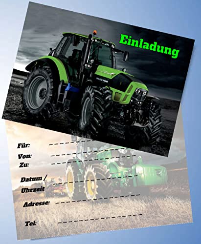 VSW 12 Einladungskarten & 12 Umschläge für Geburtstag Partys und Kindergeburtstag Trecker - Traktor Nr. 74 VSW 12 Einladungskarten & 12 Umschläge für Geburtstag Partys und Kindergeburtstag Trecker - Traktor Nr. 74 von VSW