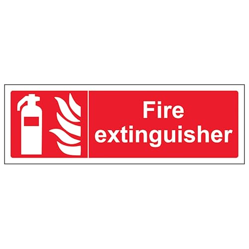 V Safety Feuerlöscher – Querformat, 600 x 200 mm, 2 mm Hartplastik-Sicherheitsschild von VSafety