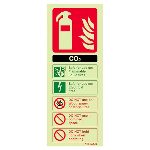 VSafety Feuerlöscher-Schild, im Dunkeln leuchtend, CO2-Kennzeichnung, 75 x 200 mm, starrer Kunststoff VSafety Feuerlöscher-Schild, im Dunkeln leuchtend, CO2-Kennzeichnung, 75 x 200 mm, starrer Kunststoff von VSafety