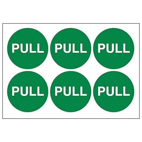 VSafety Pull-Schild, Bogen mit 6 Etiketten, 65 mm Durchmesser, selbstklebendes Vinyl VSafety Pull-Schild, Bogen mit 6 Etiketten, 65 mm Durchmesser, selbstklebendes Vinyl von VSafety