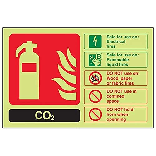 VSafety englisches Warnschild für Feuerlöscher, CO2-Kennzeichnung, leuchtet im Dunkeln, 200 x 150 mm, selbstklebendes Vinyl VSafety englisches Warnschild für Feuerlöscher, CO2-Kennzeichnung, leuchtet im Dunkeln, 200 x 150 mm, selbstklebendes Vinyl von VSafety