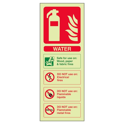 VSafety Warnschild für Feuerlöscher, Wasser-Kennzeichnung, leuchtet im Dunkeln, 75 x 200 mm, Hartkunststoff VSafety Warnschild für Feuerlöscher, Wasser-Kennzeichnung, leuchtet im Dunkeln, 75 x 200 mm, Hartkunststoff von VSafety