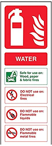 vsafety 11001 aj-s Feuerlöscher Schild, Wasser ID, selbstklebend, Hochformat, 100 mm x 280 mm, grün/rot von VSafety