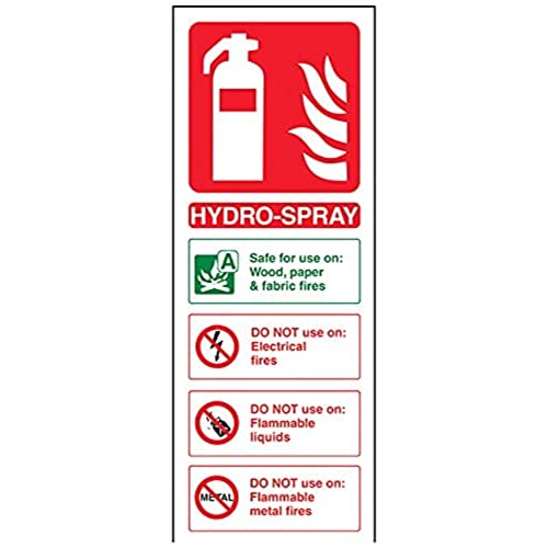 vsafety 11009 ac-s Feuerlöscher Schild,Hydro Spray ID, selbstklebend, Hochformat, 75 mm x 200 mm x 200 mm, grün/rot von VSafety