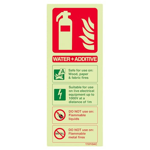 vsafety 11010 ac-g Feuerlöscher Schild, Wasser und Zusatz ID, leuchtet im Dunkeln,1 mm Kunststoff, Hochformat, 75 mm x 200 mm, grün/rot. vsafety 11010 ac-g Feuerlöscher Schild, Wasser und Zusatz ID, leuchtet im Dunkeln,1 mm Kunststoff, Hochformat, 75 mm x 200 mm, grün/rot. von VSafety