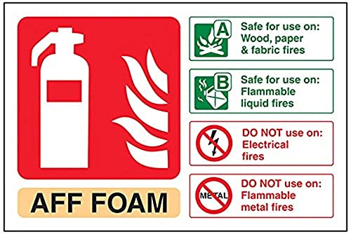 vsafety 11014 AL Feuerlöscher Schild, Aff Schaumstoff ID, selbstklebend, Landschaft, 150 mm x 100 mm, beige/schwarz/grün/rot von VSafety