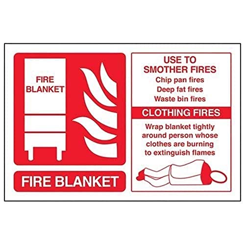 vsafety 11020 AL Feuerlöscher Schild, Fire Decke ID, selbstklebend, Landschaft, 150 mm x 100 mm, rot von VSafety