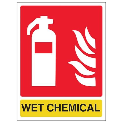 VSafety Wet Chemical Id Feuerlöscher, selbstklebend, Hochformat, 150 x 200 mm von V Safety