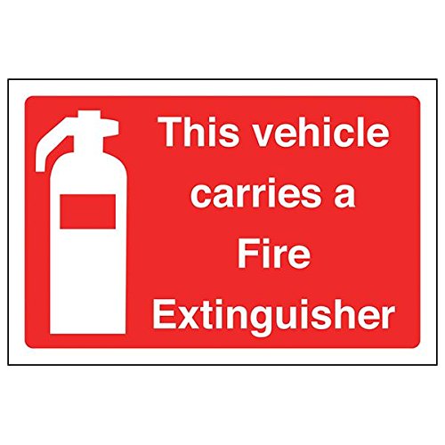 vsafety 13050 AL "Dieses Fahrzeug trägt eine Feuerlöscher" Sign, 150 mm x 100 mm (3 Stück) von VSafety