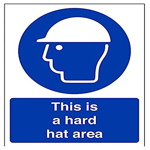 vsafety 41003 Hammer an-r "Dies ist ein Hard Hat Bereich" Pflicht Schutzbekleidung Zeichen, starrer Kunststoff, Hochformat, 150 mm x 200 mm, blau von VSafety