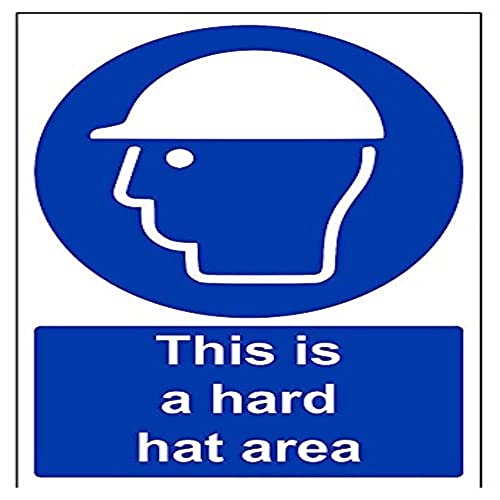 vsafety 41003 Hammer au-r "Dies ist ein Hard Hat Bereich" Pflicht Schutzbekleidung Zeichen, starrer Kunststoff, Portrait, 200 mm x 300 mm, blau von VSafety