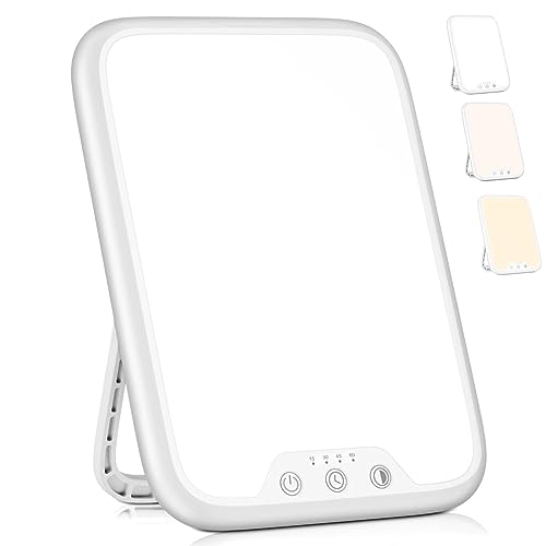 VTHW Tageslichtlampe, 10000 Lux lampe mit Memory Funktion, 4 Timer, 3 Lichtfarben Sonnenlicht Lampe mit Knopf-Steuerung, Stufenlosem Dimmen, 90° Halterung, für Hause/Büro VTHW Tageslichtlampe, 10000 Lux lampe mit Memory Funktion, 4 Timer, 3 Lichtfarben Sonnenlicht Lampe mit Knopf-Steuerung, Stufenlosem Dimmen, 90° Halterung, für Hause/Büro von VTHW