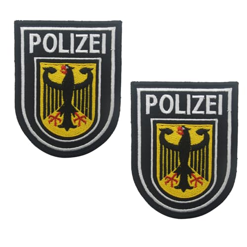 2 Stück Polizei Patch,Bundespolizei,Bundespolizei Patch,Polizei-Aufnäher Für Offizier,PolizeiPatch Klett,Polizei Aufkleber,Für Kleidung Baseballkappe Rucksäcke Draussen Taschen Jacke Weste von VTYTZZ