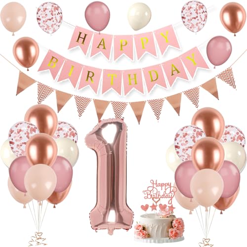 1. Geburtstag Deko Roségold, Luftballon 1. Geburtstag, Geburtstagsdeko 1 Jahr, Mädchen 1 jahre Geburtstag deko, Zahl 1 Luftballons Tortendeko Roségold Weiß Rosa Ballons für Geburtstag Party Deko 1. Geburtstag Deko Roségold, Luftballon 1. Geburtstag, Geburtstagsdeko 1 Jahr, Mädchen 1 jahre Geburtstag deko, Zahl 1 Luftballons Tortendeko Roségold Weiß Rosa Ballons für Geburtstag Party Deko von VUCDXOP