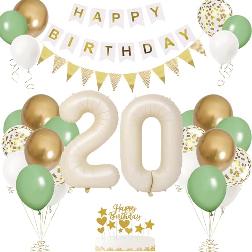 20. Geburtstag Deko Beige, Luftballon 20. Creme, Weiß Creme Folienballon 20, Mädchen 20 jahre Luftballon deko Sandweiß, Zahl 20 Helium Luftballons Salbeigrün Weiß Ballons für Geburtstag Party Deko 20. Geburtstag Deko Beige, Luftballon 20. Creme, Weiß Creme Folienballon 20, Mädchen 20 jahre Luftballon deko Sandweiß, Zahl 20 Helium Luftballons Salbeigrün Weiß Ballons für Geburtstag Party Deko von VUCDXOP