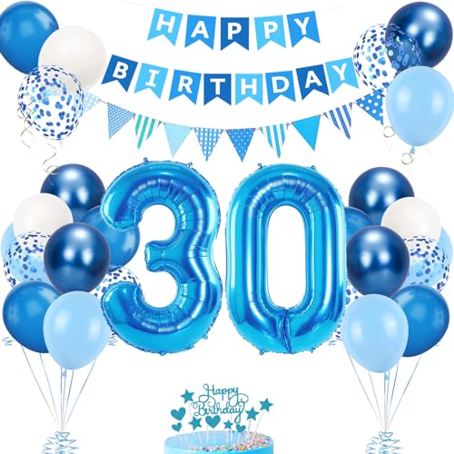 30. Geburtstag Deko Blau, Luftballon 30. Blaue, Geburtstagsdeko 30 Jahr, Junge 30 jahre Luftballon deko Blau, Zahl 30 Helium Luftballons Tortendeko Blau Weiß Ballons für Geburtstag Party Deko 30. Geburtstag Deko Blau, Luftballon 30. Blaue, Geburtstagsdeko 30 Jahr, Junge 30 jahre Luftballon deko Blau, Zahl 30 Helium Luftballons Tortendeko Blau Weiß Ballons für Geburtstag Party Deko von VUCDXOP