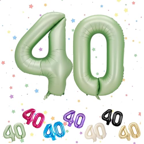 40 Zahlenballons in Salbeigrün, Zahl 40, Helium-Folienballons, Zahl 40, 40. Geburtstag, digitale Luftballons für 40. Geburtstag, Jahrestag, Party-Dekorationen 40 Zahlenballons in Salbeigrün, Zahl 40, Helium-Folienballons, Zahl 40, 40. Geburtstag, digitale Luftballons für 40. Geburtstag, Jahrestag, Party-Dekorationen von VUCDXOP