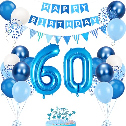 60. Geburtstag Deko Blau, Luftballon 60. Blaue, Geburtstagsdeko 60 Jahr, Junge 60 jahre Luftballon deko Blau, Zahl 60 Helium Luftballons Tortendeko Blau Weiß Ballons für Geburtstag Party Deko 60. Geburtstag Deko Blau, Luftballon 60. Blaue, Geburtstagsdeko 60 Jahr, Junge 60 jahre Luftballon deko Blau, Zahl 60 Helium Luftballons Tortendeko Blau Weiß Ballons für Geburtstag Party Deko von VUCDXOP