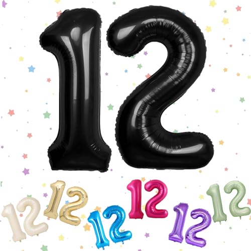 Ballon mit Zahl 12, 12. Geburtstag, 12. Geburtstag, 12. Geburtstag, 12. Geburtstag, 12. Geburtstag, Geburtstag, Geburtstag, Geburtstag, Jahrestag, Party-Dekoration von VUCDXOP