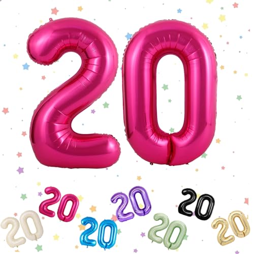 20 Zahlenballons – Helium-Folie, 101,6 cm, für 20. Geburtstag Jungen/Mädchen, Party-Dekorationen 20 Zahlenballons – Helium-Folie, 101,6 cm, für 20. Geburtstag Jungen/Mädchen, Party-Dekorationen von VUCDXOP