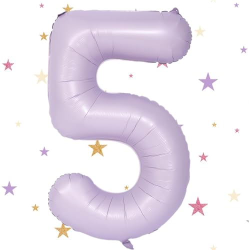 VUCDXOP Geburtstag Folienballon Zahl 5, 101 cm Beige Lila Luftballons Zahl 5, Helium Ballon Zahl 5, Mädchen Geburtstag Luftballon Deko Hochzeit Jubiläum Fest Party Dekoration - Fliegt mit Helium VUCDXOP Geburtstag Folienballon Zahl 5, 101 cm Beige Lila Luftballons Zahl 5, Helium Ballon Zahl 5, Mädchen Geburtstag Luftballon Deko Hochzeit Jubiläum Fest Party Dekoration - Fliegt mit Helium von VUCDXOP