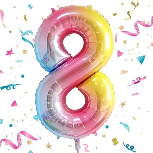 Geburtstag Folienballon Zahl 8, 101 cm Regenbogen Luftballons 8, Regenbogen Folienballon 8, Helium Ballon Zahl 8, Geburtstag Luftballon 8 für 8 Jahre Deko Hochzeit Jubiläum Fest Party Dekoration Geburtstag Folienballon Zahl 8, 101 cm Regenbogen Luftballons 8, Regenbogen Folienballon 8, Helium Ballon Zahl 8, Geburtstag Luftballon 8 für 8 Jahre Deko Hochzeit Jubiläum Fest Party Dekoration von VUCDXOP