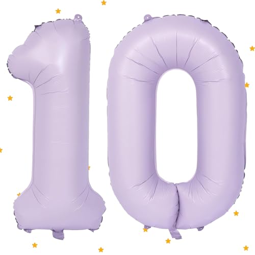 Großer Ballon aus Aluminium in Form der Zahl 10, selbstaufblasend, für Kindergeburtstag, für die Dekoration von Mottopartys von VUCDXOP