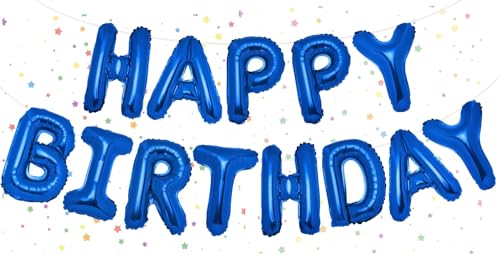 Happy Birthday Banner mit 40.6 cm Folienballons Dunkelblau für Jungen Mädchen Partyzubehör Dekoration Happy Birthday Banner mit 40.6 cm Folienballons Dunkelblau für Jungen Mädchen Partyzubehör Dekoration von VUCDXOP