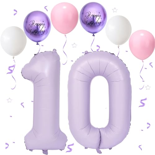 Lila Luftballon 10, Folienballon Zahl 10 Creme Lila, 40 Zoll Helium Ballon 10, Geburtstagsdeko Folienballon Zahlen 1 & 0, Luftballon 10.Geburtstag für 10th Mädchen Junge Geburtstag Party Deko Lila Luftballon 10, Folienballon Zahl 10 Creme Lila, 40 Zoll Helium Ballon 10, Geburtstagsdeko Folienballon Zahlen 1 & 0, Luftballon 10.Geburtstag für 10th Mädchen Junge Geburtstag Party Deko von VUCDXOP