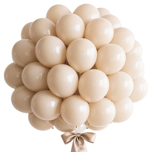 Luftballon Girlande Beige, 100 Stück 10 Zoll Sand Weiß luftballons, Creme Weißsand Girlande Luftballons Geburtstag Set, Sand Weiss Latex Ballons Set für Geburtstag Babyparty Hochzeit Festival Deko Luftballon Girlande Beige, 100 Stück 10 Zoll Sand Weiß luftballons, Creme Weißsand Girlande Luftballons Geburtstag Set, Sand Weiss Latex Ballons Set für Geburtstag Babyparty Hochzeit Festival Deko von VUCDXOP