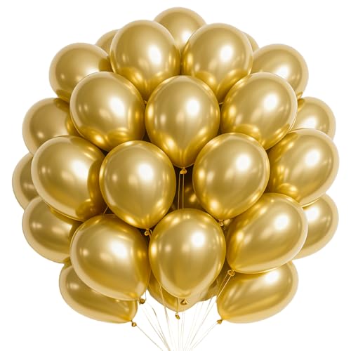 Luftballon Girlande Gold, 100 Stück 10 Zoll Golden luftballons, Metallic Gold Girlande Luftballons Geburtstag Set, Metallic Golden Latex Ballons Set für Geburtstag Babyparty Hochzeit Festival Deko Luftballon Girlande Gold, 100 Stück 10 Zoll Golden luftballons, Metallic Gold Girlande Luftballons Geburtstag Set, Metallic Golden Latex Ballons Set für Geburtstag Babyparty Hochzeit Festival Deko von VUCDXOP