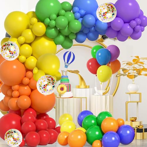 Luftballon Girlande Regenbogenfarbe, VUCDXOP 103 Stück Luftballons Bogen Kit, Ballon Arch Kit Latex Ballons Girlande Kit für Geburtstag Party, Abschlussfeier, Jubiläum,Baby Shower,Hochzeit von VUCDXOP