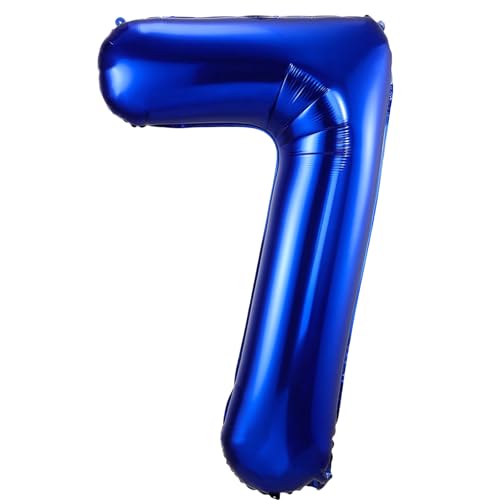Luftballon mit Zahl 7, marineblau, 101,6 cm, selbstaufblasend, Folienballon Zahl 7, marineblauer Ballon zum 7. Geburtstag, Jungen, Mädchen, Damen, Herren, Geburtstag, Jahrestag Luftballon mit Zahl 7, marineblau, 101,6 cm, selbstaufblasend, Folienballon Zahl 7, marineblauer Ballon zum 7. Geburtstag, Jungen, Mädchen, Damen, Herren, Geburtstag, Jahrestag von VUCDXOP