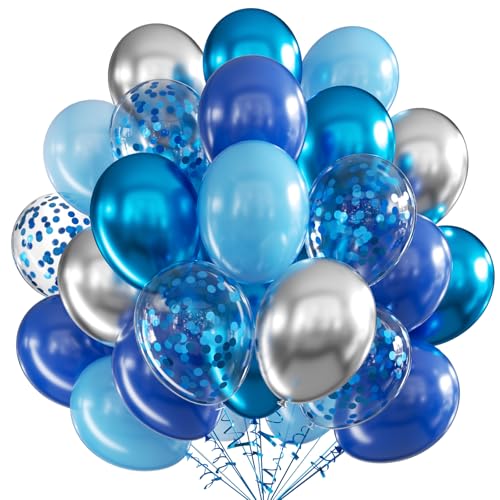 Luftballons Blau Silber, 60 Stück 12 Zoll Blau Latex Luftballons Metallic Blau Silber Luftballons mit Konfetti Party Ballons, Party Luftballon für Geburtstag Hochzeit Babyparty Baby Shower Dekoration Luftballons Blau Silber, 60 Stück 12 Zoll Blau Latex Luftballons Metallic Blau Silber Luftballons mit Konfetti Party Ballons, Party Luftballon für Geburtstag Hochzeit Babyparty Baby Shower Dekoration von VUCDXOP