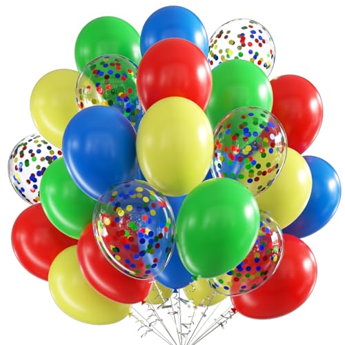 Luftballons Buntes, 60 Stück 12 Zoll Blau Grün Rot Gelb Latex Luftballons mit Konfetti Regenbogen Party Ballons, Pastell Party Luftballon für Geburtstag Hochzeit Babyparty Baby Shower Dekoration Luftballons Buntes, 60 Stück 12 Zoll Blau Grün Rot Gelb Latex Luftballons mit Konfetti Regenbogen Party Ballons, Pastell Party Luftballon für Geburtstag Hochzeit Babyparty Baby Shower Dekoration von VUCDXOP