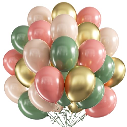 Luftballons Grün Gold Rosa, 60 Stück 12 Zoll Salbeigrün Retro Rosa Apricot Latex Luftballons Metallic Gold Luftballons Party Ballons, Party Luftballon für Geburtstag Hochzeit Babyparty Dekoration Luftballons Grün Gold Rosa, 60 Stück 12 Zoll Salbeigrün Retro Rosa Apricot Latex Luftballons Metallic Gold Luftballons Party Ballons, Party Luftballon für Geburtstag Hochzeit Babyparty Dekoration von VUCDXOP