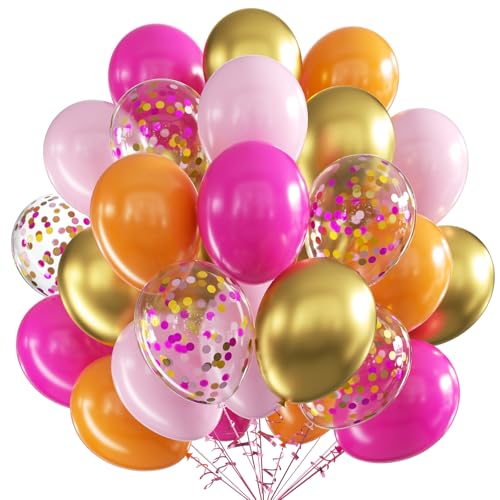 Luftballons Orange Rosenrot, 60 Stück 12 Zoll Orange Rosenrot Rosa Latex Luftballons Metallic Gold Luftballons mit Konfetti Party Ballons, Party Luftballon für Geburtstag Hochzeit Babyparty Dekoration Luftballons Orange Rosenrot, 60 Stück 12 Zoll Orange Rosenrot Rosa Latex Luftballons Metallic Gold Luftballons mit Konfetti Party Ballons, Party Luftballon für Geburtstag Hochzeit Babyparty Dekoration von VUCDXOP