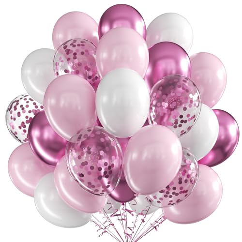 Luftballons Rosa Weiß Rosenrot, 60 Stück 12 Zoll Rosa Weiß Latex Luftballons Metallic Rosenrot Luftballons mit Konfetti Party Ballons, Party Luftballon für Geburtstag Hochzeit Babyparty Dekoration Luftballons Rosa Weiß Rosenrot, 60 Stück 12 Zoll Rosa Weiß Latex Luftballons Metallic Rosenrot Luftballons mit Konfetti Party Ballons, Party Luftballon für Geburtstag Hochzeit Babyparty Dekoration von VUCDXOP
