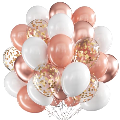 Luftballons Roségold Weiß Gold, 60 Stück 12 Zoll Roségold Weiß Latex Luftballons Metallic Roségold Luftballons mit Konfetti Party Ballons, Party Luftballon für Geburtstag Hochzeit Babyparty Dekoration Luftballons Roségold Weiß Gold, 60 Stück 12 Zoll Roségold Weiß Latex Luftballons Metallic Roségold Luftballons mit Konfetti Party Ballons, Party Luftballon für Geburtstag Hochzeit Babyparty Dekoration von VUCDXOP